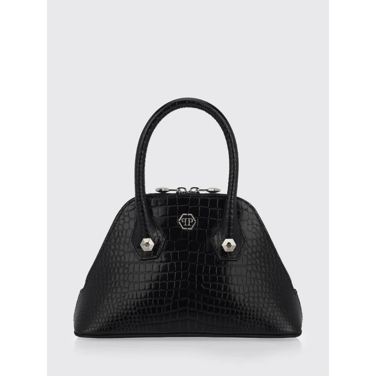 Crocodile-Print Calfskin Leather Handbag with Hexagon Logo (SAFAWBA2188PLE010N02)
