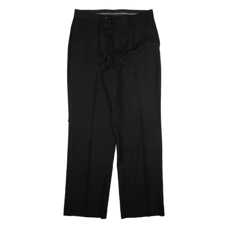 SERGIO VITTI Mens Trousers Black Regular Straight Viscose W32 L31