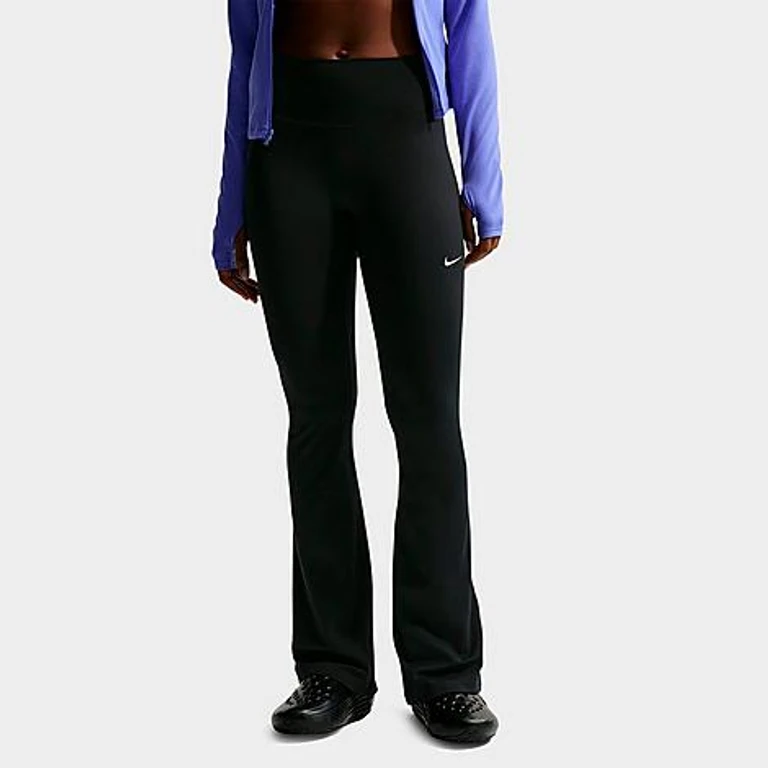 Nike Women's One High-Waisted Flared Leggings in Black/White Size: XXS
