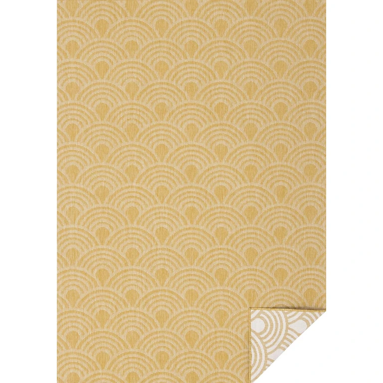 Bristol 6 x 9 Yellow Rainbow Arch Reversible Indoor-Outdoor Area Rug