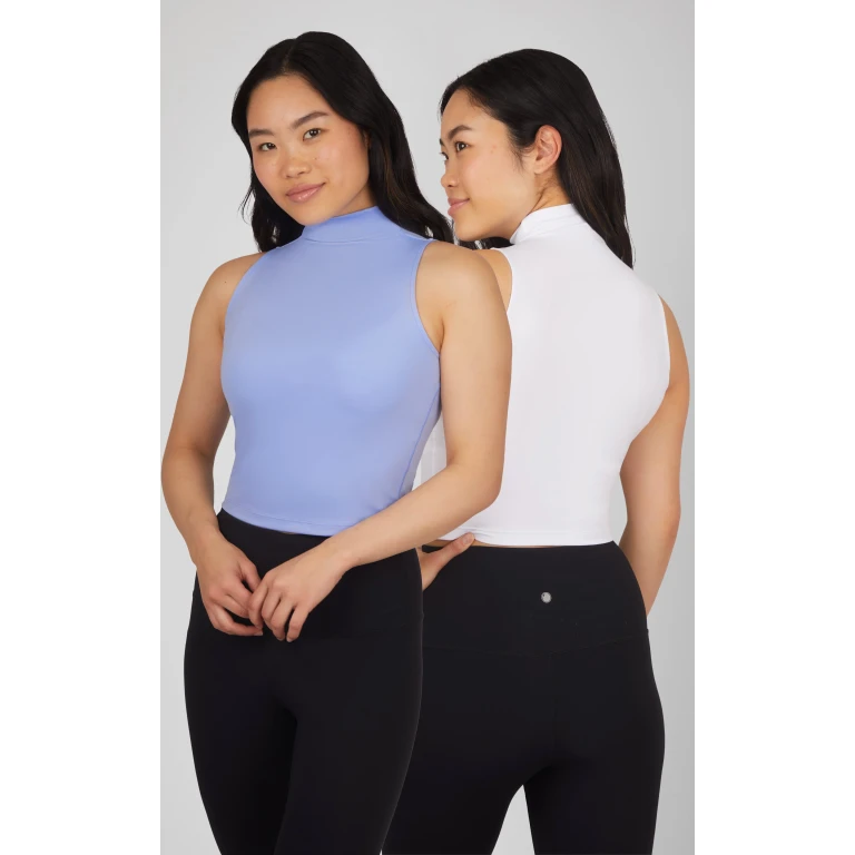 2 PK Ribbed Mock Neck Tank