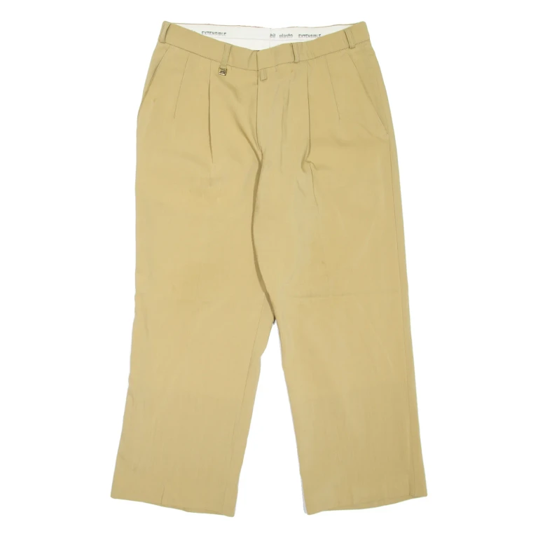 MOBIL ELASTO Womens Trousers Beige Relaxed Straight Wool W30 L24