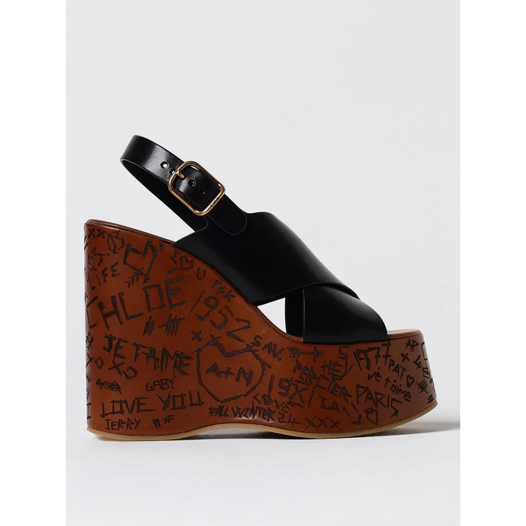 CHLOÉ Heeled Sandal Woman color Black (CHC24A02YLU001)