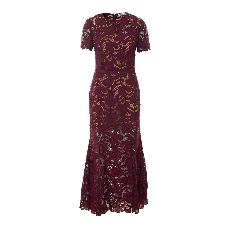 Self Portrait Robe Au Genou - Rouge (107MBURGUNDY)