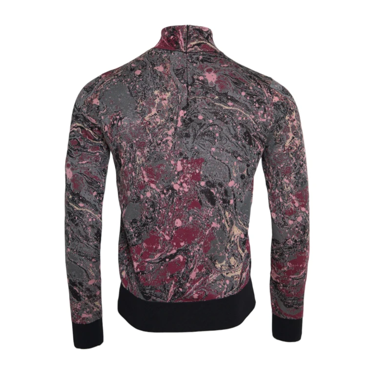 Dolce & Gabbana Multicolor Graphic Turtle Neck Men Sweater Silk Viscose Polyester Clothing - Men