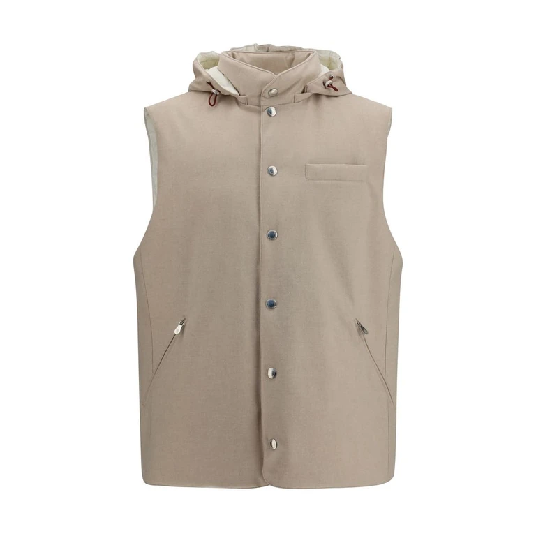 Beige Wool Oves Aries Sleeveless Jacket Clothing - Men