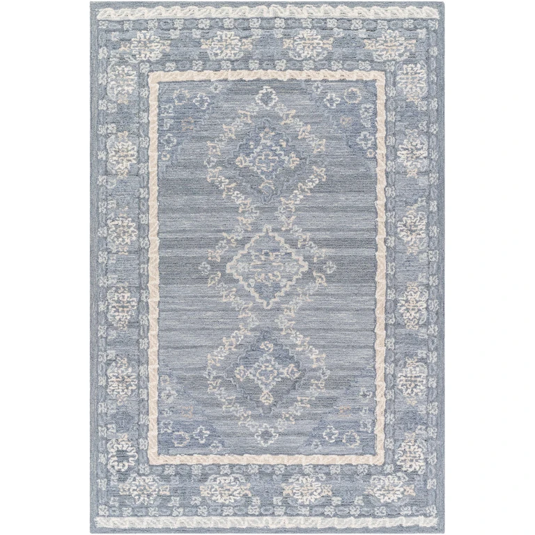 Alena Gray Blue Wool Blend Area Rug - Clearance
