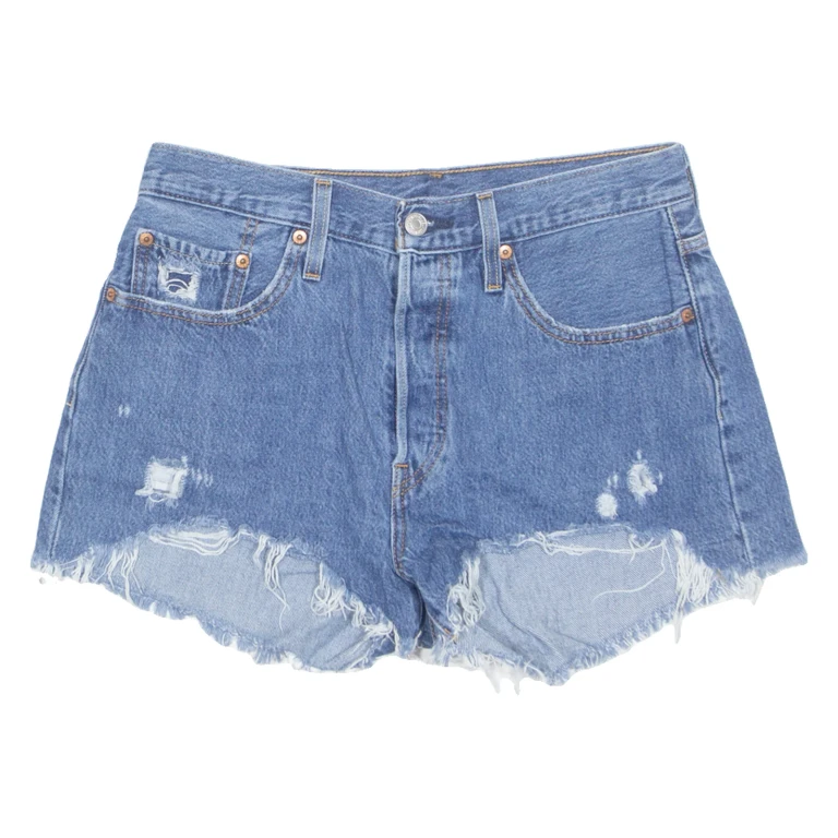 LEVI'S Cut Off 501 Womens Denim Shorts Blue M W30
