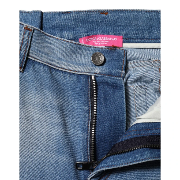 Blue Cotton High Waist Flared Denim Jeans Nylon Viscose Clothing - Women
