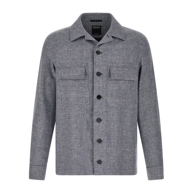 Zegna Blue Linen Blouse - Men