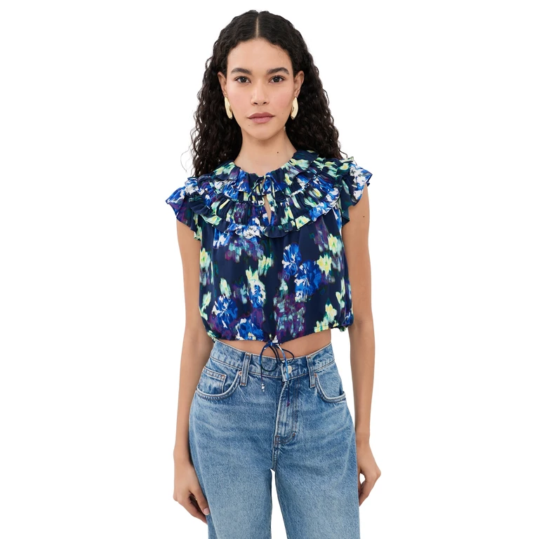 Ulla Johnson Eleonore Silk Top Evening Bloom 00