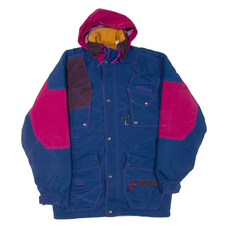 Mens Jacket Blue Hooded M
