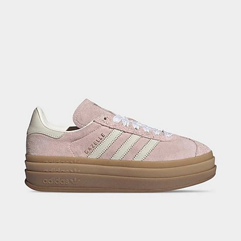 adidas Women's Originals Gazelle Bold Casual Shoes in Sandy Pink/Off White/Copper Metallic Size: 5.0