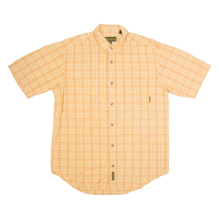 TIMBERLAND Mens Shirt Orange Check M