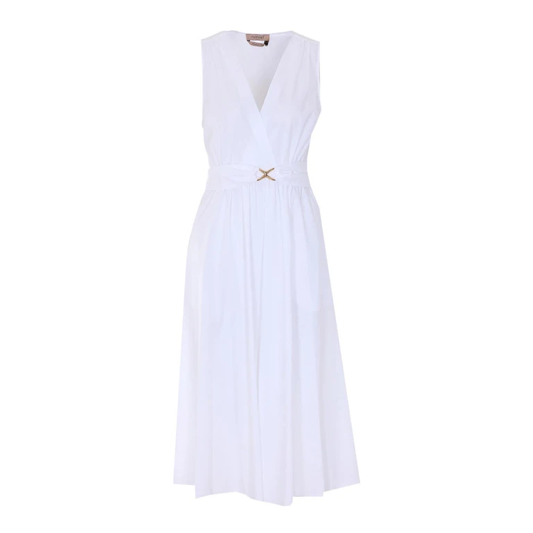 Twinset Robe Au Genou - Blanc (261TT216100001)
