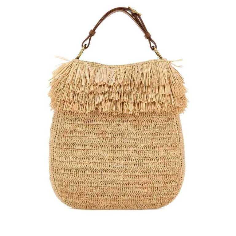 Raffia Roady Shopping Bag Palebrownbrick Borse A Mano