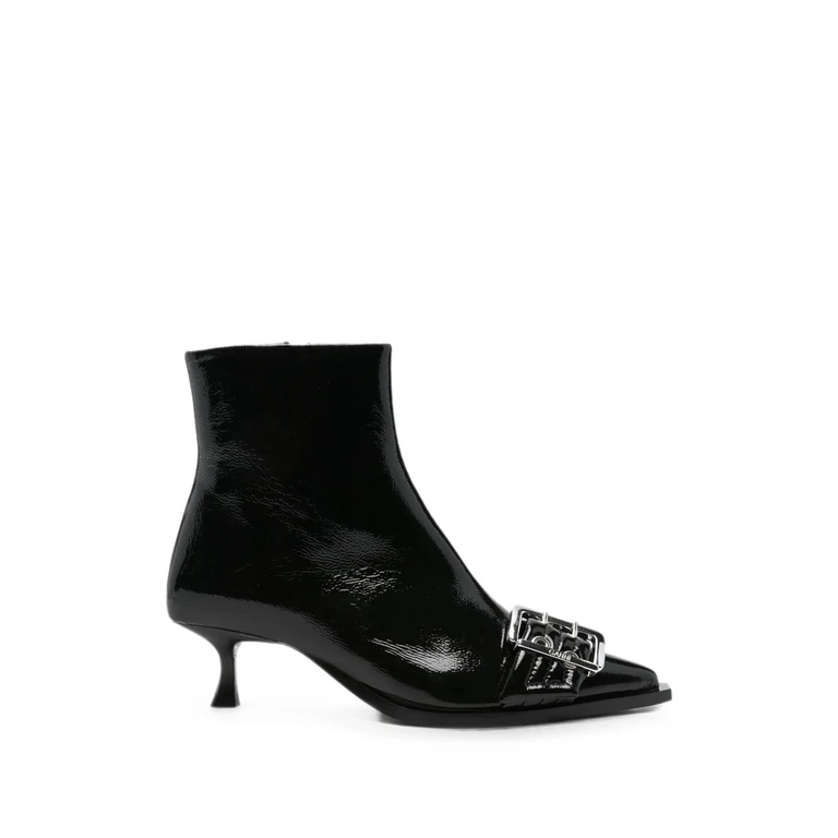 Buckle-detail Pointed-toe Ankle Boots