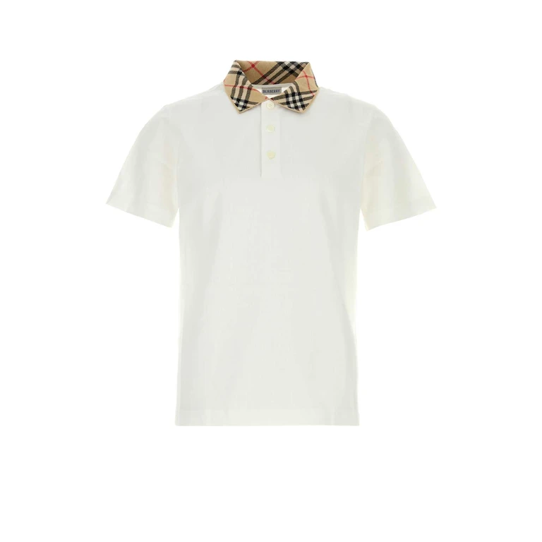 Burberry White Piquet Polo Shirt Chalk Exterior: Cotton T-shirt - Men