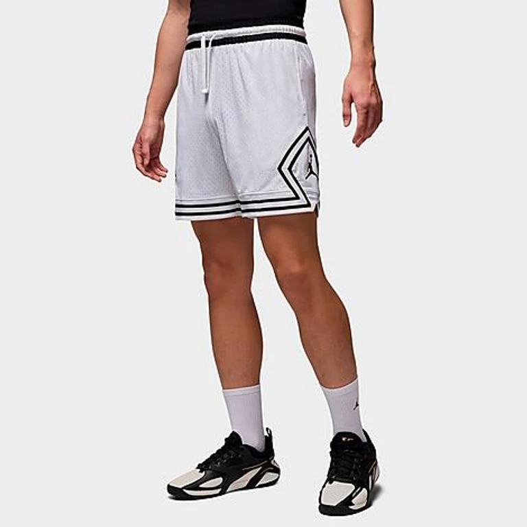 Jordan Men's Sport Dri-FIT Mesh Diamond Shorts in White/Black Size: XS