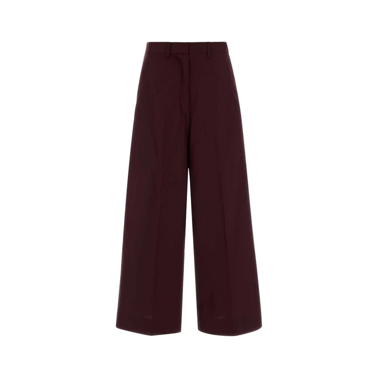 S Maxmara Aubergine Poplin Epoca Wide-Leg Pant Rubino Scuro Exterior: Cotton Pantaloni - Women