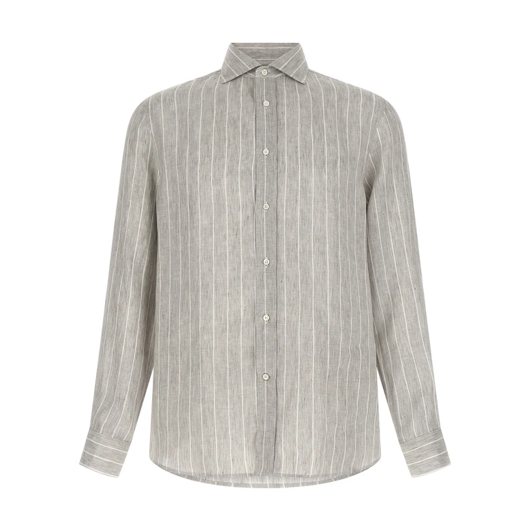Brunello Cucinelli Gray Linen Blouse - Men
