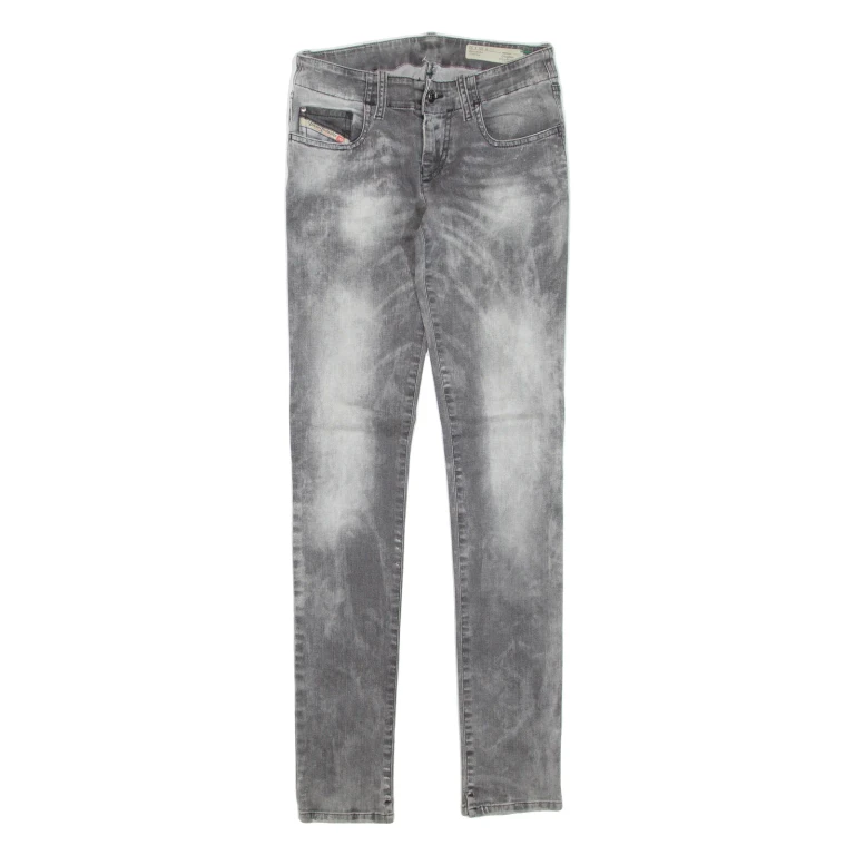DIESEL Womens Jeans Grey Regular Skinny Stone Wash W25 L32