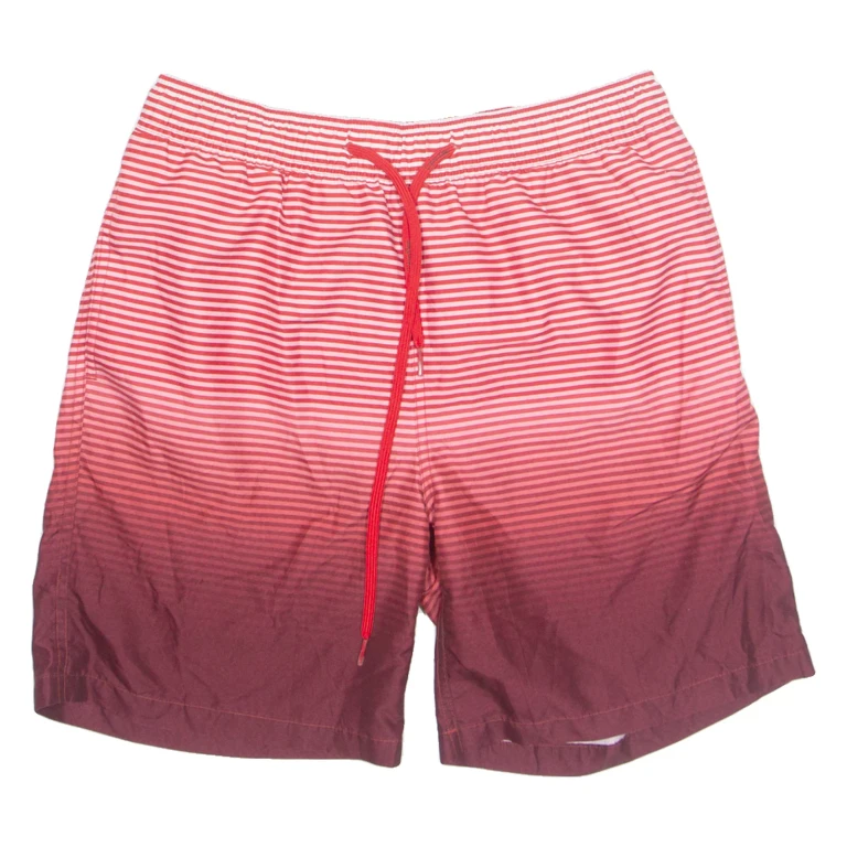 CALVIN KLEIN Mesh Lined Mens Swimming Shorts Red Relaxed Striped S W30