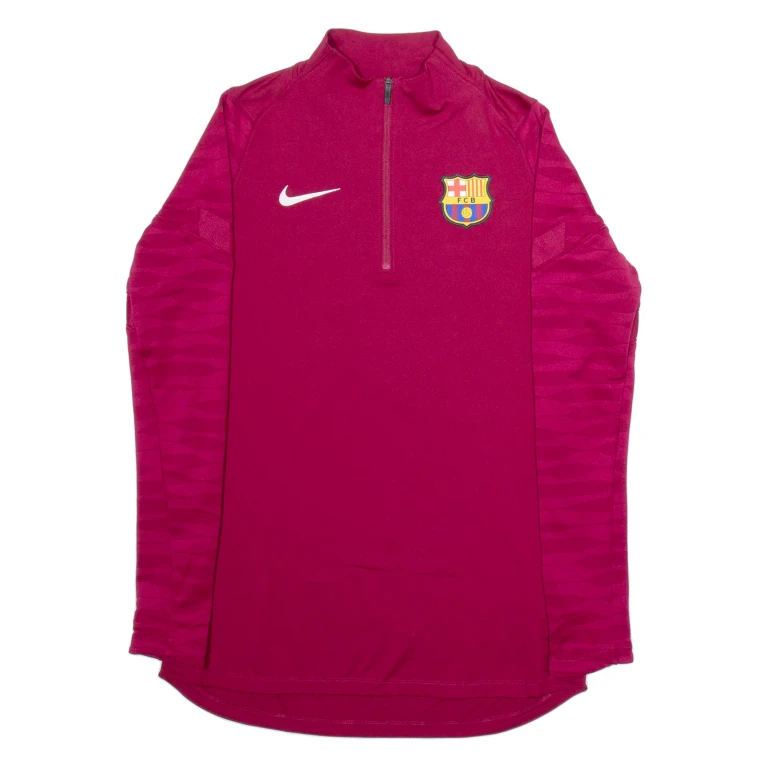 NIKE Barcelona Fc Mens Sweatshirt Maroon 1/4 Zip S