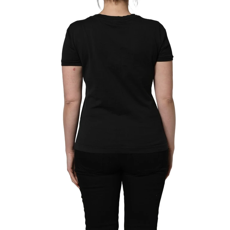 Dolce & Gabbana Black Cotton Short-Sleeve Crew Neck T-Shirt - Women