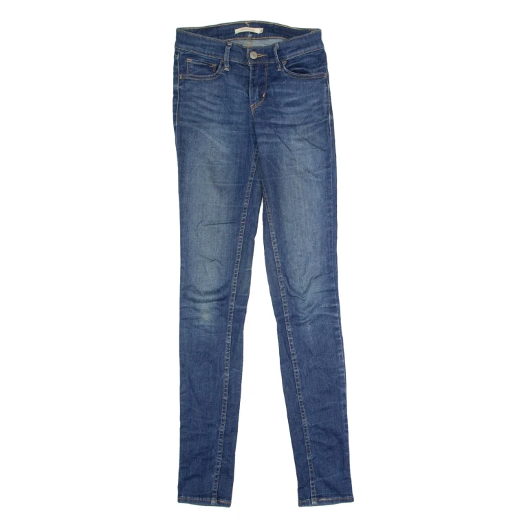 LEVI'S 710 Womens Jeans Blue Slim Skinny Stone Wash W24 L32