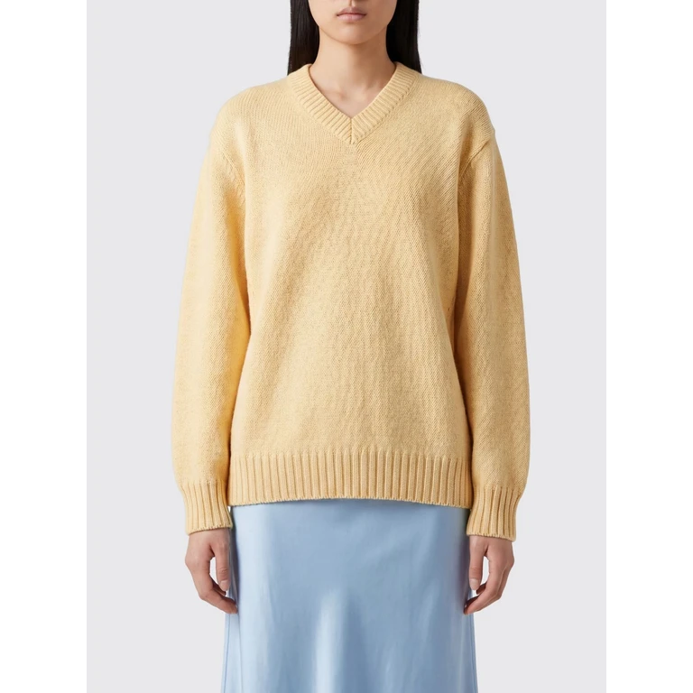 V-Neck Pure Cashmere Jumper with Dropped Shoulders (864457V6B709311)