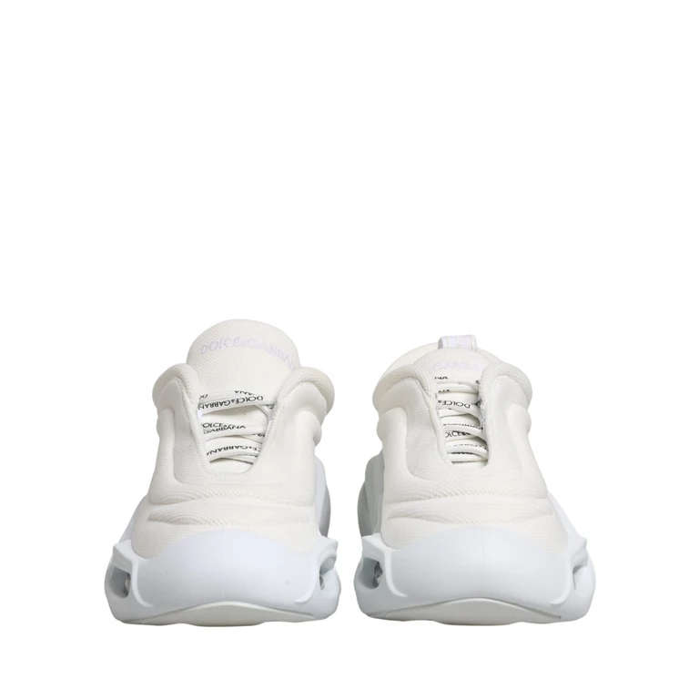 Dolce & Gabbana White Slip On Wave Low Top Sneakers Shoes Polyester Viscose - Women