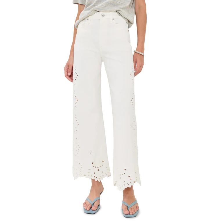 Joe's Jeans The Mia Embroidered Jeans Ecru Floral 26