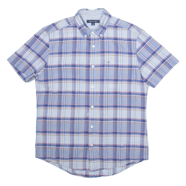 TOMMY HILFIGER Mens Shirt Blue Check M