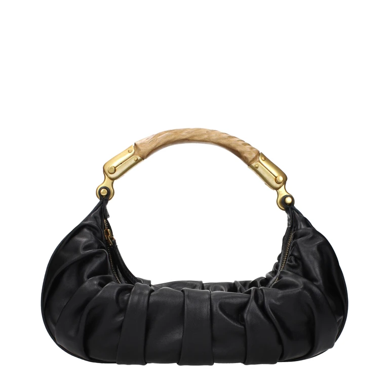 Balmain Black Leather Handbag Bag - Women