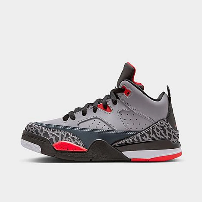 Little Kids Air Son of Mars Low Casual Shoes in Cement Grey/Black/Fire Red Size: 1.0
