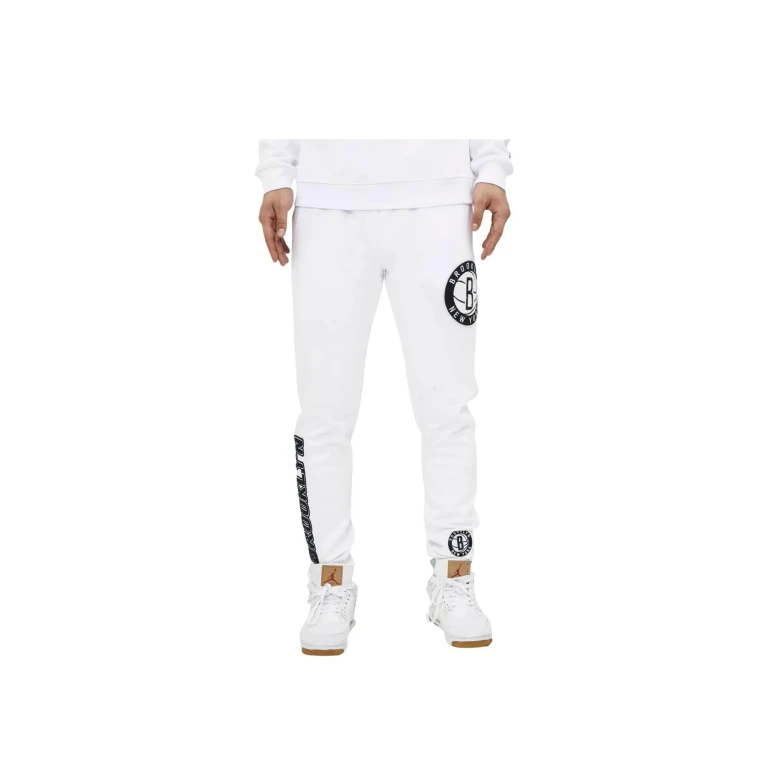 Brooklyn Nets Logo Men Joggers White