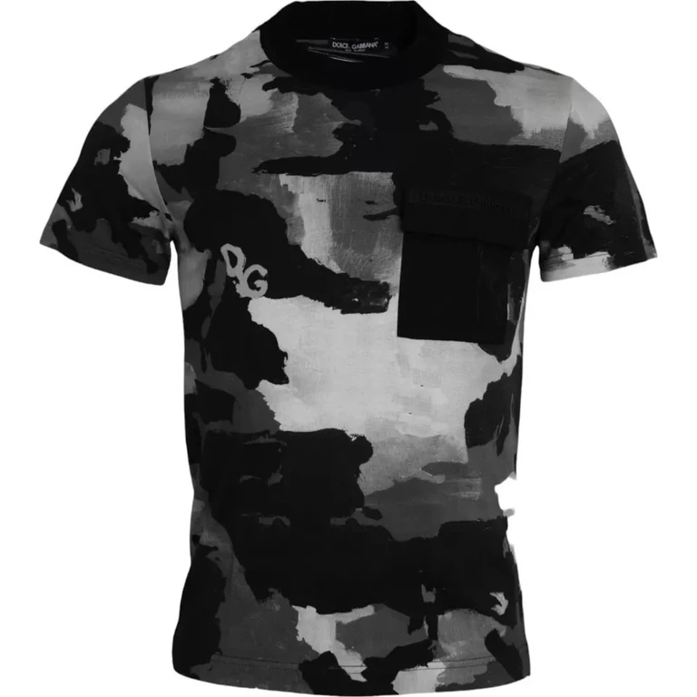 Dolce & Gabbana Multicolor Camouflage Cotton Crewneck T-Shirt Nylon - Men