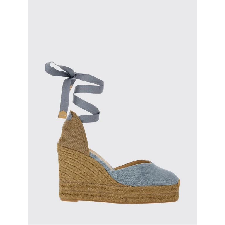 Canvas Wedge Espadrilles with Ankle Tie Laces (0253412324)
