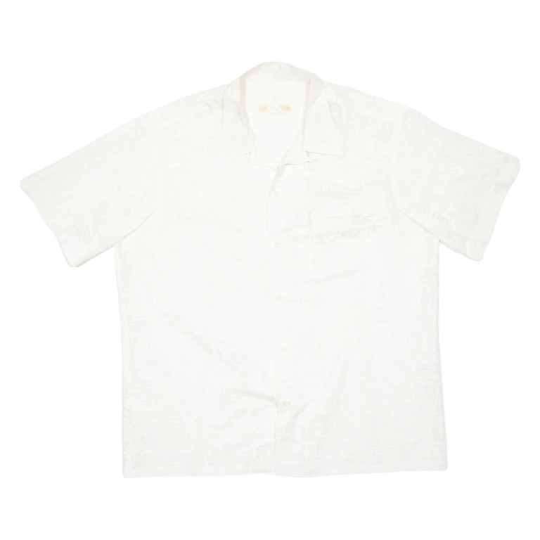 KEY WEST FASHION Mens Hawaiian Shirt White Crazy Pattern XL