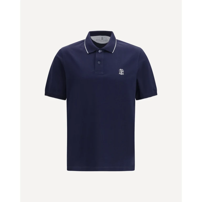 BRUNELLO CUCINELLI Polo in cotton jersey with short sleeves Male XXL