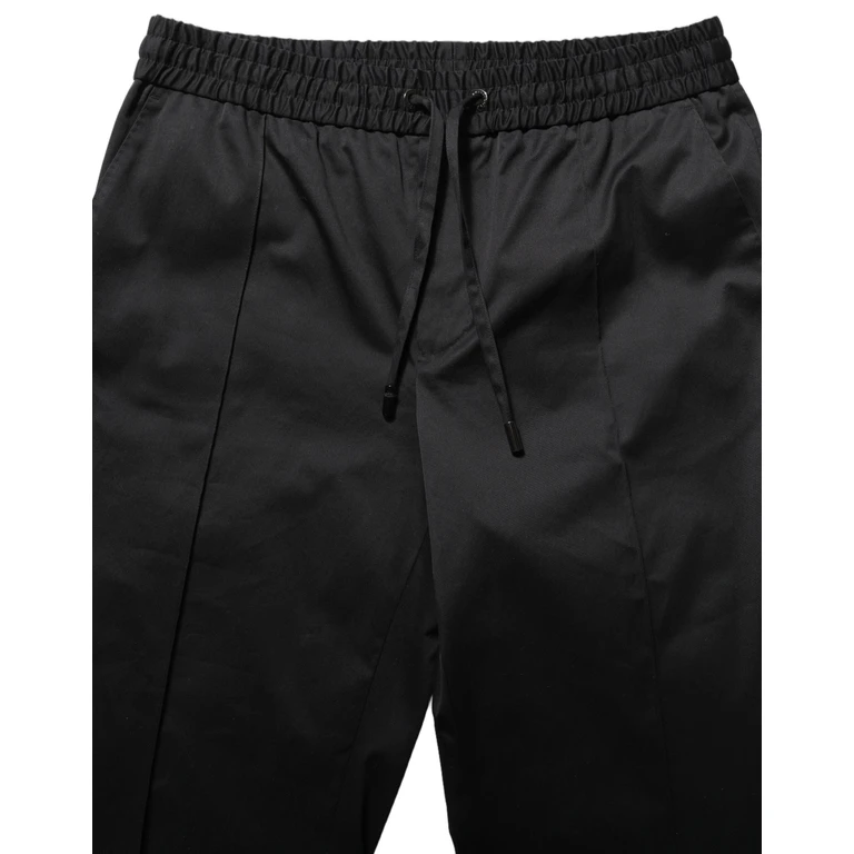 Dolce & Gabbana Black Drawstring Cotton Jogger Men Sweatpants Pants - Men