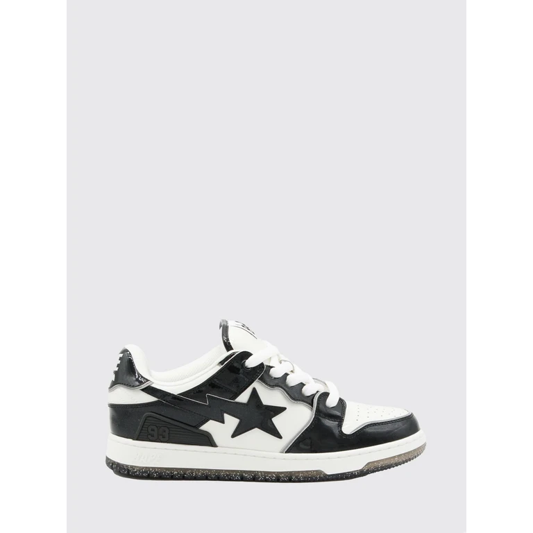 SK8 STA Bicolour Calfskin Trainers with Star Print (001FWM301313MBLACK)