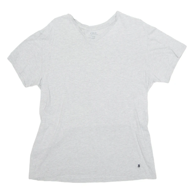 POLO RALPH LAUREN Slim Fit Mens T-Shirt Grey V-Neck L