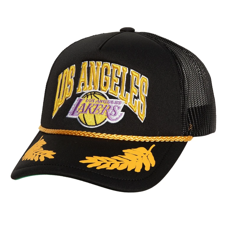 Men's NBA Gold Leaf Trucker Hwc Lakers Ball Caps