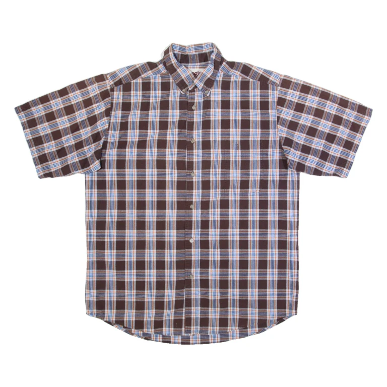 WRANGLER Mens Shirt Brown Check L