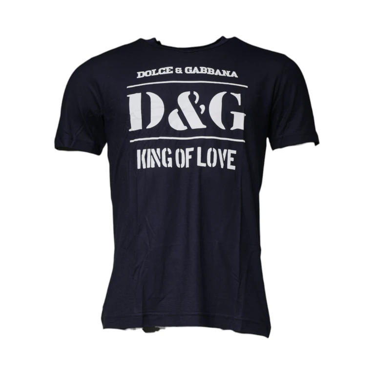 Dolce & Gabbana Blue D & g King Of Love Cotton Crew Neck T-Shirt - Men