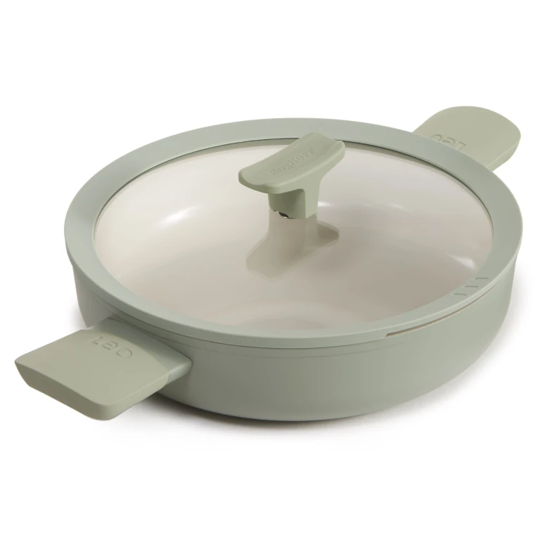 Balance Nonstick Ceramic Sauté Pan 10.25", 3.1qt. With Glass Lid, Recycled Aluminum, Sage