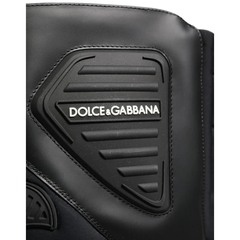 Dolce & Gabbana Black Leather Biker Mid Calf Men Boots Shoes - Men