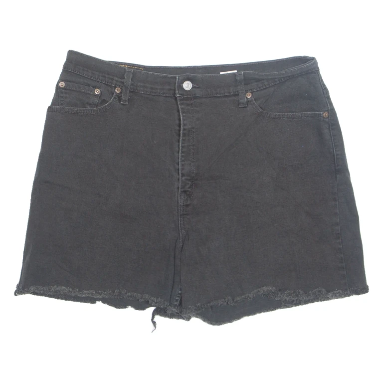LEVI'S Cut Off 550 Womens Denim Shorts Black L W36